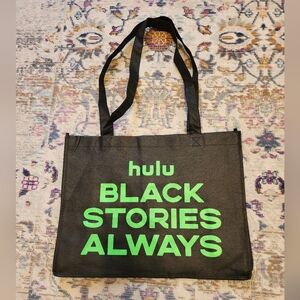 Hulu Black Neon Graphic Tote Bag